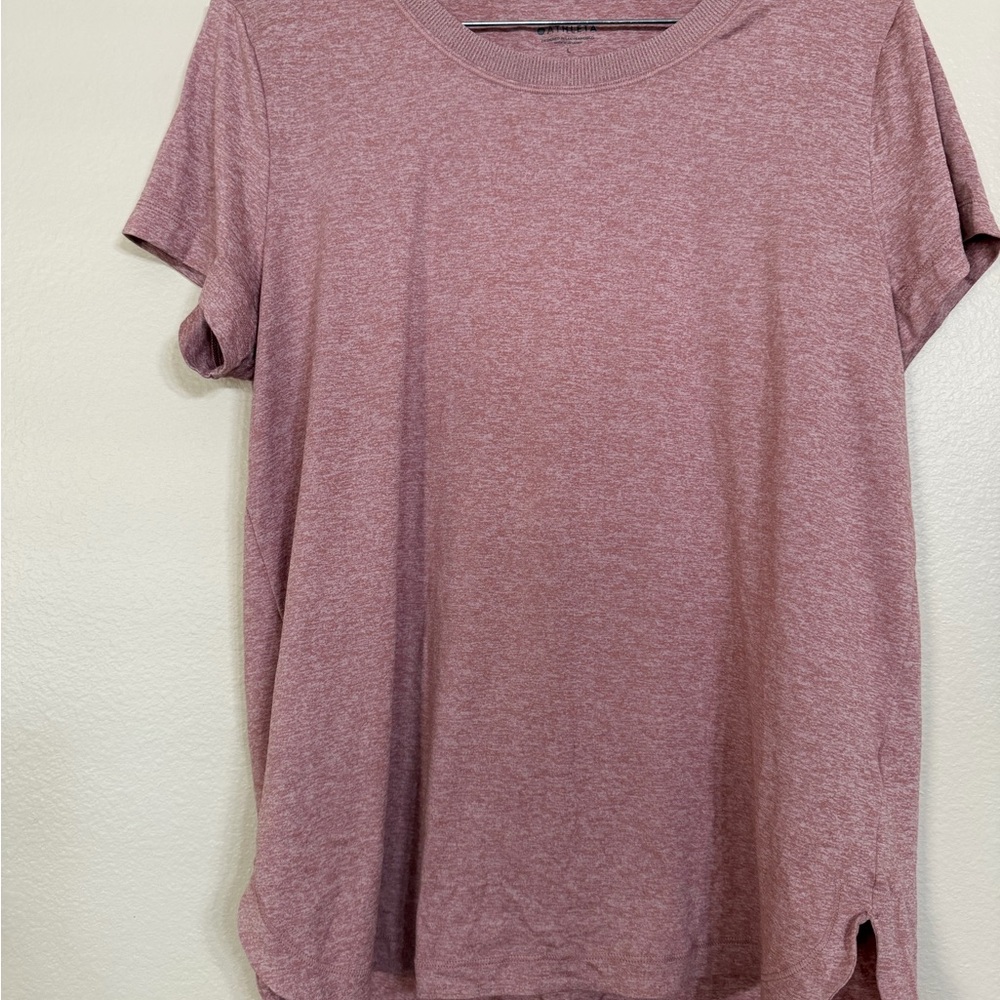 Athleta Pink Short Sleeve Tee Size Large Athletic Top